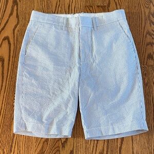 Crewcuts Boys' Blue & White Seersucker Flat-Front Shorts